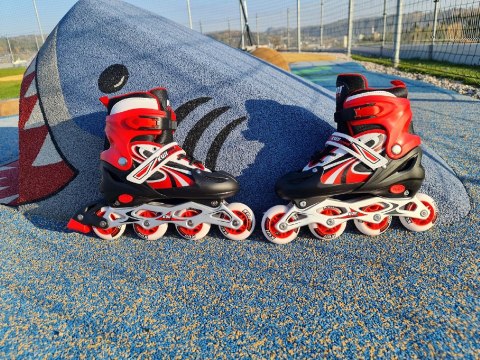 Rolki dla Dzieci Dziecięce Regulowane Czerwone Solidne KUBISPORT r. 31-34