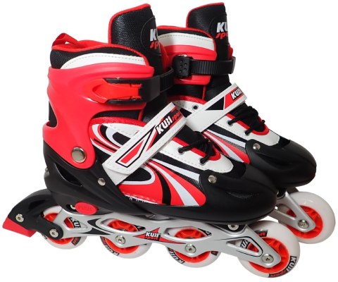 Rolki dla Dzieci Dziecięce Regulowane Czerwone Solidne KUBISPORT r. 35-38 Rolki dla Dzieci Dziecięce Regulowane Czerwone Solidne KUBISPORT r. 35-38