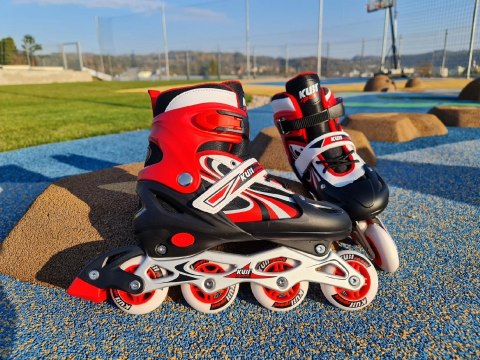 Rolki dla Dzieci Dziecięce Regulowane Czerwone Solidne KUBISPORT r. 39-42 Rolki dla Dzieci Dziecięce Regulowane Czerwone Solidne KUBISPORT r. 39-42