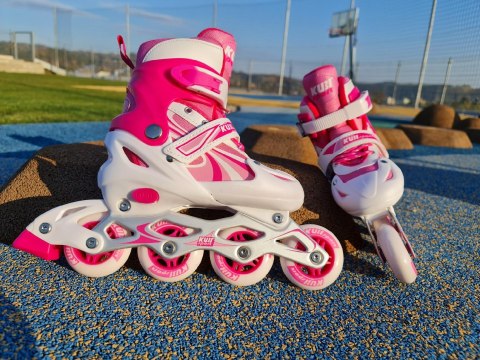 Rolki dla Dzieci Dziecięce Regulowane Różowe Solidne KUBISPORT r. 39-42 Rolki dla Dzieci Dziecięce Regulowane Różowe Solidne KUBISPORT r. 39-42