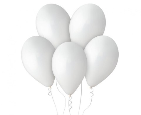 Balony lateksowe pastelowe, Gemar Białe White, 33cm, 50szt. Balony lateksowe pastelowe, Gemar Białe White, 33cm, 50szt.