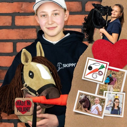 Skippi Hobby Horse z kantarem - Karmel - A3 HH - prezent na dzień dziecka Skippi Hobby Horse z kantarem - Karmel - A3 HH - prezent na dzień dziecka