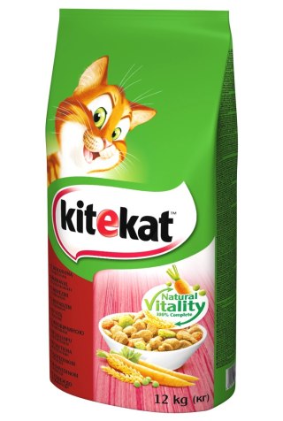 KITEKAT Sucha Karma Dla Kotów Z Wołowiną I Warzywami 12kg