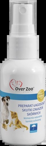 OVER ZOO Preparat Łagodzący Skutki Zakażeń Skórnych 50ml OVER ZOO Preparat Łagodzący Skutki Zakażeń Skórnych 50ml