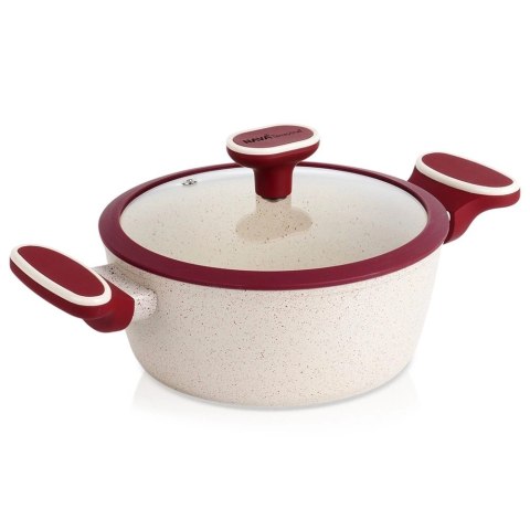 Garnek Granitowy ze Szklaną Pokrywką Gaz Indukcja NAVA 20 cm 2,2 L Garnek Granitowy ze Szklaną Pokrywką Gaz Indukcja NAVA 20 cm 2,2 L
