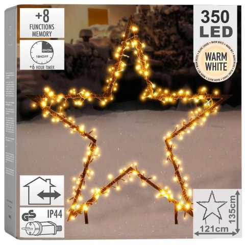 Gwiazda świecąca zewnętrzna metalowa 350 LED 121 cm Gwiazda świecąca zewnętrzna metalowa 350 LED 121 cm