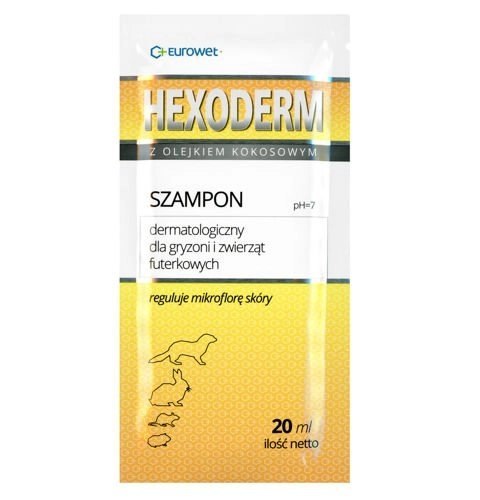 Eurowet Szampon Hexoderm Dla Gryzoni I Zwierząt Futerkowych 20x20ml Eurowet Szampon Hexoderm Dla Gryzoni I Zwierząt Futerkowych 20x20ml