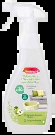 BEAPHAR 2 W 1 Odplamiacz I Neutralizator Zapachów 500ml BEAPHAR 2 W 1 Odplamiacz I Neutralizator Zapachów 500ml