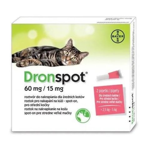 Bayer Dronspot Krople Na Robaki I Pasożyty 2x0,7ml Bayer Dronspot Krople Na Robaki I Pasożyty 2x0,7ml