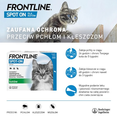 FRONTLINE Spot On Dla Kotów 3x0,5ml FRONTLINE Spot On Dla Kotów 3x0,5ml