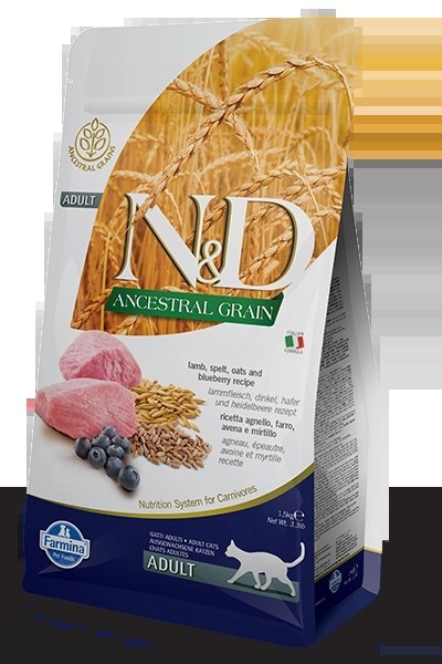 Farmina N&D Ancestral Grain Frline Adult Lamb&Blueberry 5kg Farmina N&D Ancestral Grain Frline Adult Lamb&Blueberry 5kg