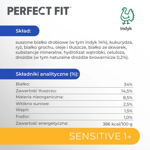 PERFECT FIT Sensitive 1+ Z Indykiem 750g PERFECT FIT Sensitive 1+ Z Indykiem 750g