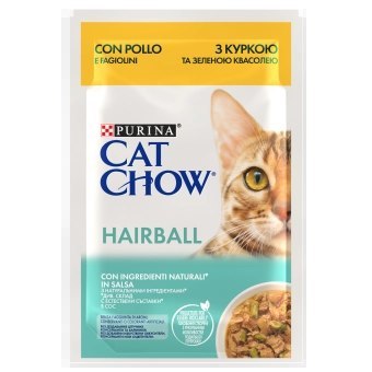Purina Cat Chow Hairball Karma Z Kurczakiem I Zieloną Fasolką W Sosie 85g Purina Cat Chow Hairball Karma Z Kurczakiem I Zieloną Fasolką W Sosie 85g