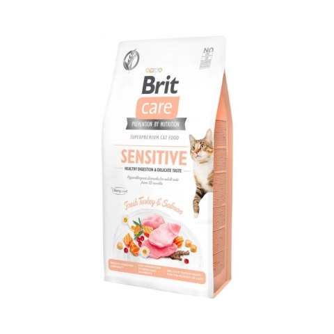 Brit Care Cat Grain-Free Sensitive Healthy Digestion & Delicate Taste Z Indykiem I Łososiem 2kg Brit Care Cat Grain-Free Sensitive Healthy Digestion & Delicate Taste Z Indykiem I Łososiem 2kg