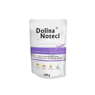 Dolina Noteci Premium Dla Psów Małych Ras Junior Bogata W Wątróbkę Z Królika I Ozory Z Jelenia Saszetka 100g