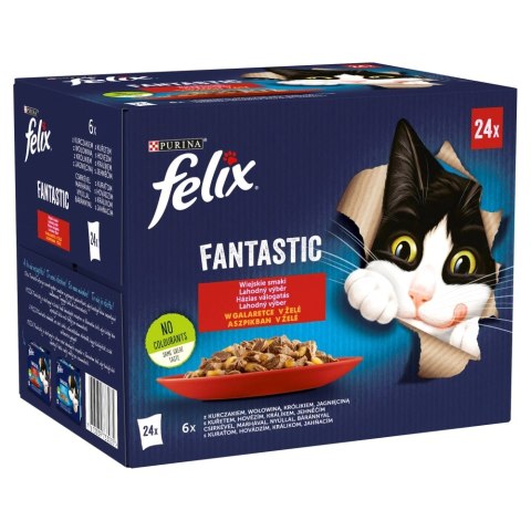 Felix Fantastic Wiejskie Smaki W Galaretce 24x85g Felix Fantastic Wiejskie Smaki W Galaretce 24x85g