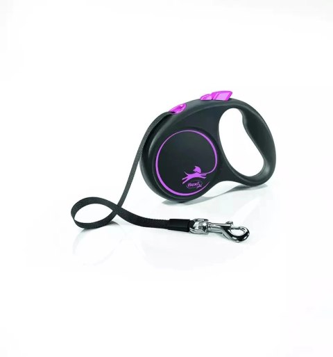 Flexi Smycz Black Design L Taśma 5m Do 50kg Różowa Flexi Smycz Black Design L Taśma 5m Do 50kg Różowa