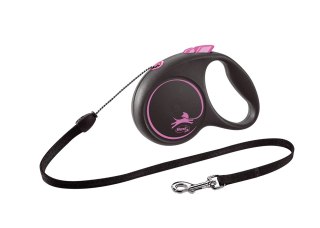 Flexi Smycz Black Design M Linka 5m Do 25kg Różowa