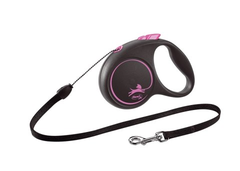 Flexi Smycz Black Design M Linka 5m Do 25kg Różowa Flexi Smycz Black Design M Linka 5m Do 25kg Różowa