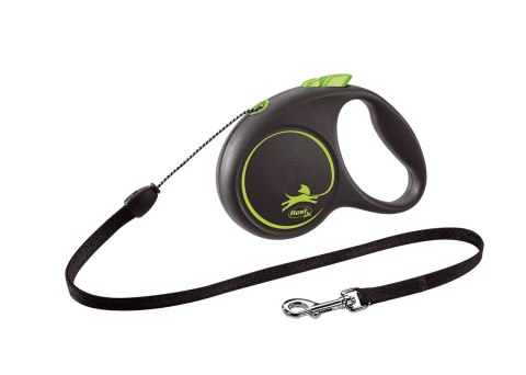 Flexi Smycz Black Design S Taśma 5m Do 12kg Zielona Flexi Smycz Black Design S Taśma 5m Do 12kg Zielona