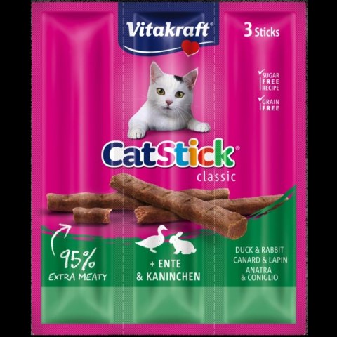 Vitakraft Cat Stick Mini Kabanosy Królik Z Kaczką 3x18g Vitakraft Cat Stick Mini Kabanosy Królik Z Kaczką 3x18g