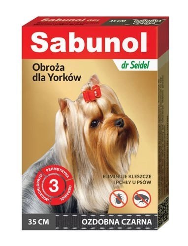 Laboratorium DermaPharm Sabunol Ozdobna Czarna Obroża Dla Yorków 35 cm Laboratorium DermaPharm Sabunol Ozdobna Czarna Obroża Dla Yorków 35 cm