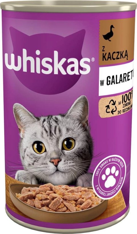 WHISKAS Mokra Karma Dla Kota 1+ Z Kaczką W Galaretce 400g WHISKAS Mokra Karma Dla Kota 1+ Z Kaczką W Galaretce 400g