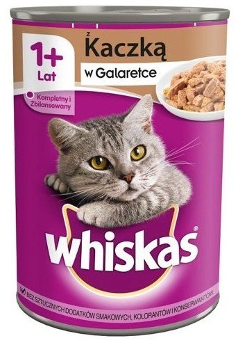 WHISKAS Mokra Karma Dla Kota 1+ Z Kaczką W Galaretce 400g WHISKAS Mokra Karma Dla Kota 1+ Z Kaczką W Galaretce 400g