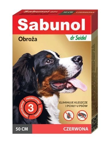 Laboratorium DermaPharm Sabunol Czerwona Obroża Przeciw Pchłom I Kleszczom Dla Psa 50cm Laboratorium DermaPharm Sabunol Czerwona Obroża Przeciw Pchłom I Kleszczom Dla Psa 50cm
