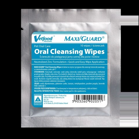 VETFOOD Maxi/Guard Oral Cleansing Wipes 10szt VETFOOD Maxi/Guard Oral Cleansing Wipes 10szt