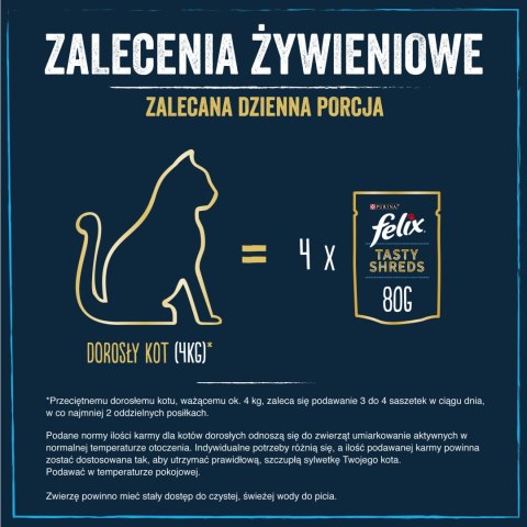 Felix Tasty Shreds Karma Dla Kota Z Łososiem I Tuńczykiem W Sosie 4x80g Felix Tasty Shreds Karma Dla Kota Z Łososiem I Tuńczykiem W Sosie 4x80g