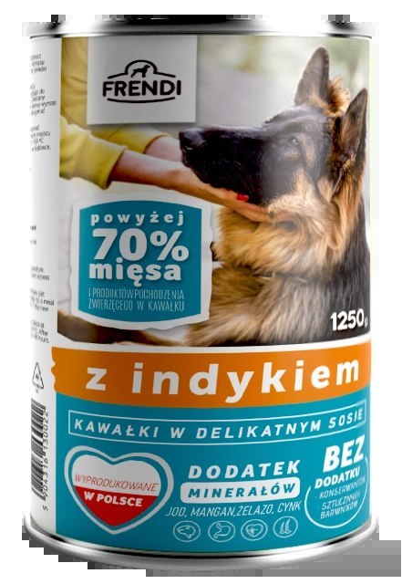 Frendi Kawałki W Delikatnym Sosie Z Indykiem 1250g Frendi Kawałki W Delikatnym Sosie Z Indykiem 1250g