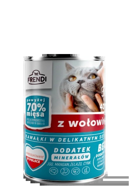 Frendi Kawałki W Delikatnym Sosie Z Wołowiną 400g Frendi Kawałki W Delikatnym Sosie Z Wołowiną 400g