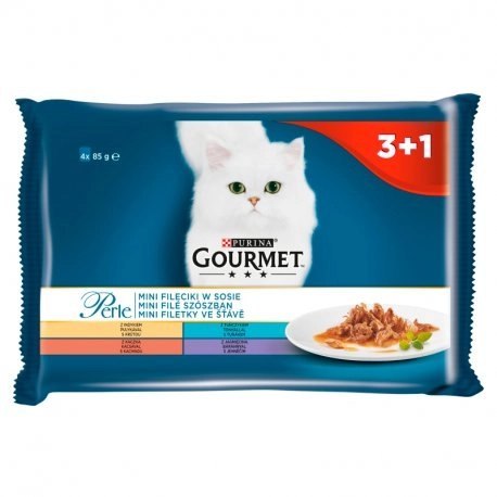 GOURMET Perle karma dla dorosłych kotów Mini Fileciki w sosie 4x85g GOURMET Perle karma dla dorosłych kotów Mini Fileciki w sosie 4x85g