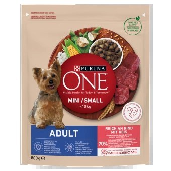 PURINA ONE Mini Adult Wołowina, ryż - sucha karma dla psa - 800g PURINA ONE Mini Adult Wołowina, ryż - sucha karma dla psa - 800g