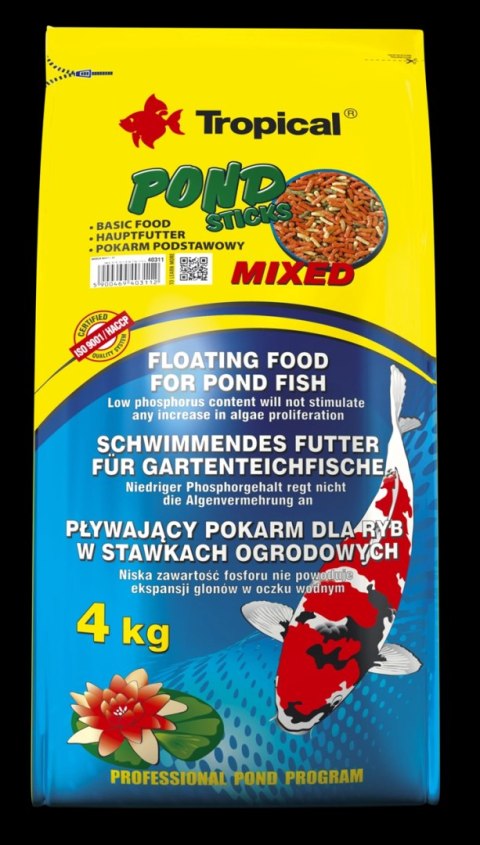TROPICAL Pond Sticks Mixed 4kg TROPICAL Pond Sticks Mixed 4kg