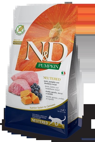 Farmina N&D Pumpkin Feline Lamb & Blueberry Neutered Adult 300g Farmina N&D Pumpkin Feline Lamb & Blueberry Neutered Adult 300g