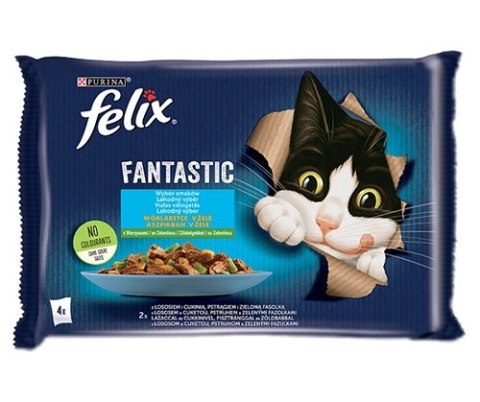Felix Fantastic Wiejskie Smaki W Galaretce Z Łososiem I Pstrągiem 4x85g Felix Fantastic Wiejskie Smaki W Galaretce Z Łososiem I Pstrągiem 4x85g
