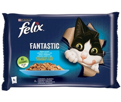 Felix Rybne Smaki W Galaretce Z Łososiem I Gładzicą 4x85g Felix Rybne Smaki W Galaretce Z Łososiem I Gładzicą 4x85g