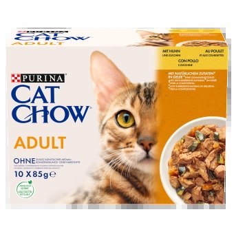 PURINA Cat Chow Adult Kurczak i cukinia Multipack 10x85g PURINA Cat Chow Adult Kurczak i cukinia Multipack 10x85g