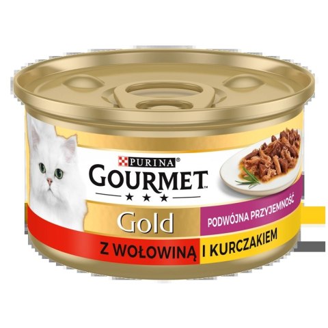 Purina Gourmet Gold z wołowiną i kurczakiem w sosie 85g Purina Gourmet Gold z wołowiną i kurczakiem w sosie 85g