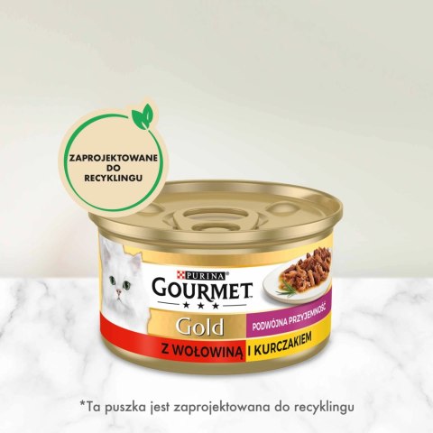 Purina Gourmet Gold z wołowiną i kurczakiem w sosie 85g Purina Gourmet Gold z wołowiną i kurczakiem w sosie 85g