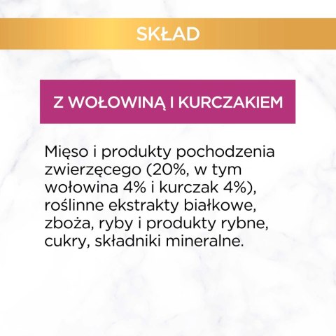 Purina Gourmet Gold z wołowiną i kurczakiem w sosie 85g Purina Gourmet Gold z wołowiną i kurczakiem w sosie 85g