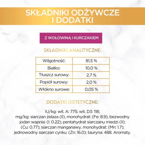 Purina Gourmet Gold z wołowiną i kurczakiem w sosie 85g Purina Gourmet Gold z wołowiną i kurczakiem w sosie 85g