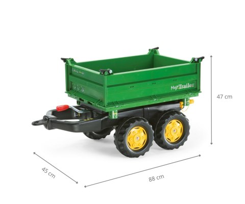 Rolly Toys 122004 Przyczepa Rolly-Mega Trailer jasno zielona, żółte koła, 2-osie Rolly Toys 122004 Przyczepa Rolly-Mega Trailer jasno zielona, żółte koła, 2-osie