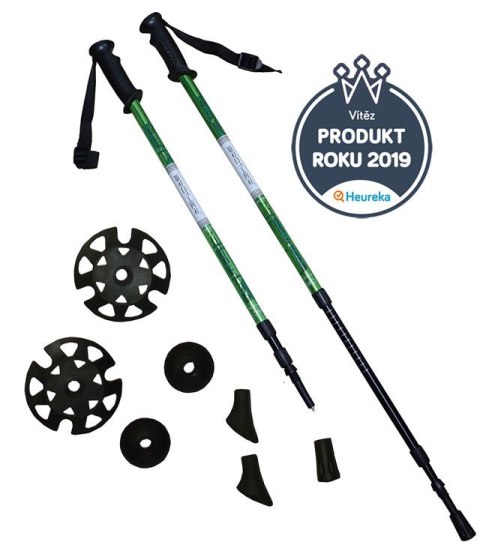 Kije Trekkingowe Regulowane ACRA 65 - 135 cm Zielone Kije Trekkingowe Regulowane ACRA 65 - 135 cm Zielone