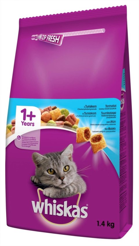 WHISKAS Adult 1,4kg - sucha karma dla kotów z tuńczykiem i warzywami WHISKAS Adult 1,4kg - sucha karma dla kotów z tuńczykiem i warzywami