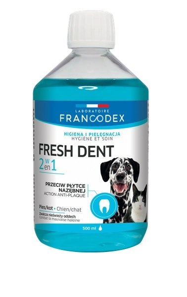 Zolux Francodex Fresh Dent Płyn Do Higieny Jamy Ustnej Dla Psów I Kotów 500ml Zolux Francodex Fresh Dent Płyn Do Higieny Jamy Ustnej Dla Psów I Kotów 500ml