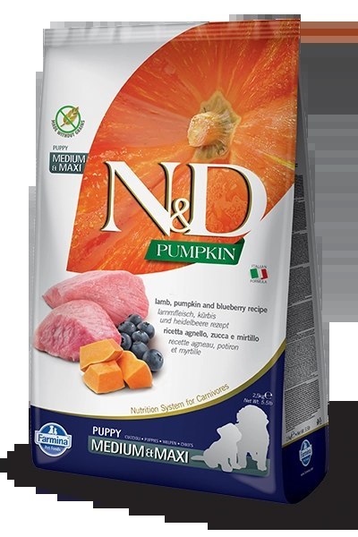 Farmina N&D Pumpkin Grain Free Canine Puppy Medium&Maxi Lamb&Blueberry 12kg Farmina N&D Pumpkin Grain Free Canine Puppy Medium&Maxi Lamb&Blueberry 12kg