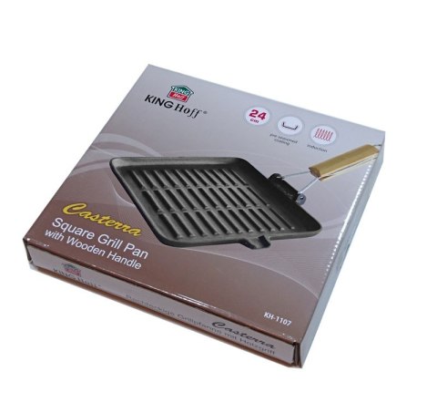 PATELNIA GRILL ŻELIWNA 24cm KiNGHOFF KH-1107 PATELNIA GRILL ŻELIWNA 24cm KiNGHOFF KH-1107